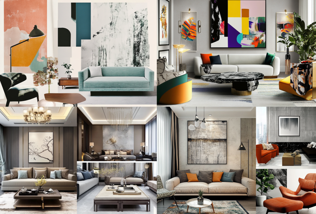 Коллажная презентация дизайна интерьера на ближайшие годы