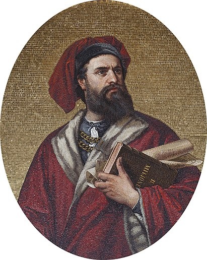 Марко Поло (15 сентября 1254, Венеция — 8 января 1324, там же) — венецианский купец и путешественник, представивший историю своего путешествия по Азии в знаменитой «Книге о разнообразии мира». Несмотря на сомнения в достоверности фактов, изложенных в этой книге, высказываемые с момента её появления и вплоть до настоящего времени, она служит ценным источником знаний по географии, этнографии, истории Армении, Ирана, Китая, Казахстана, Монголии, Индии, Индонезии и других стран в средние века. Эта книга оказала значительное влияние на мореплавателей, картографов, писателей XIV—XVI веков. В частности, она была на корабле Христофора Колумба во время его поиска маршрута в Индию; по подсчётам исследователей, Колумб сделал на ней 70 пометок