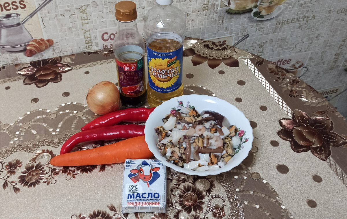 Ингредиенты для приготовления морского коктейля