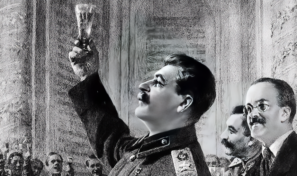 Иллюстрация к публикации. Сталин поднимает тост. Источник Яндекс Картинки