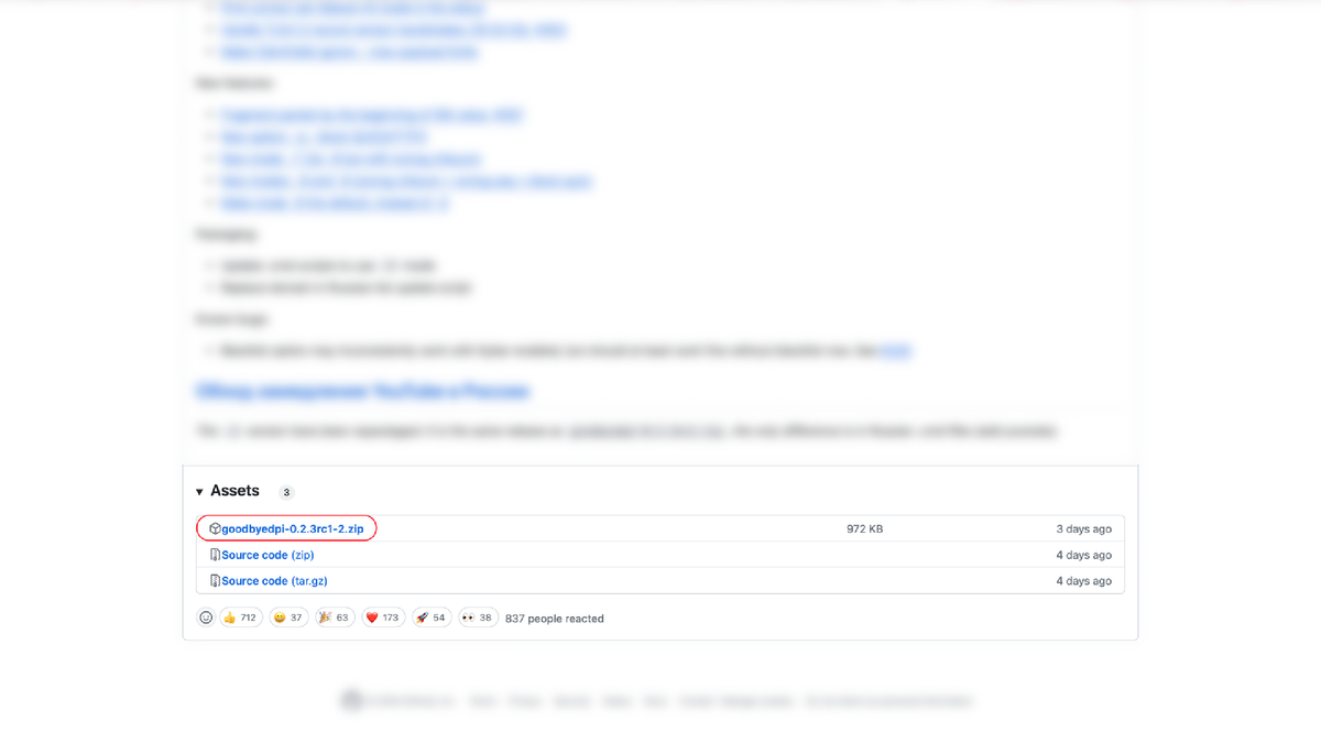 Cкачиваем файл goodbyedpi-0.2.3rc1-2.zip