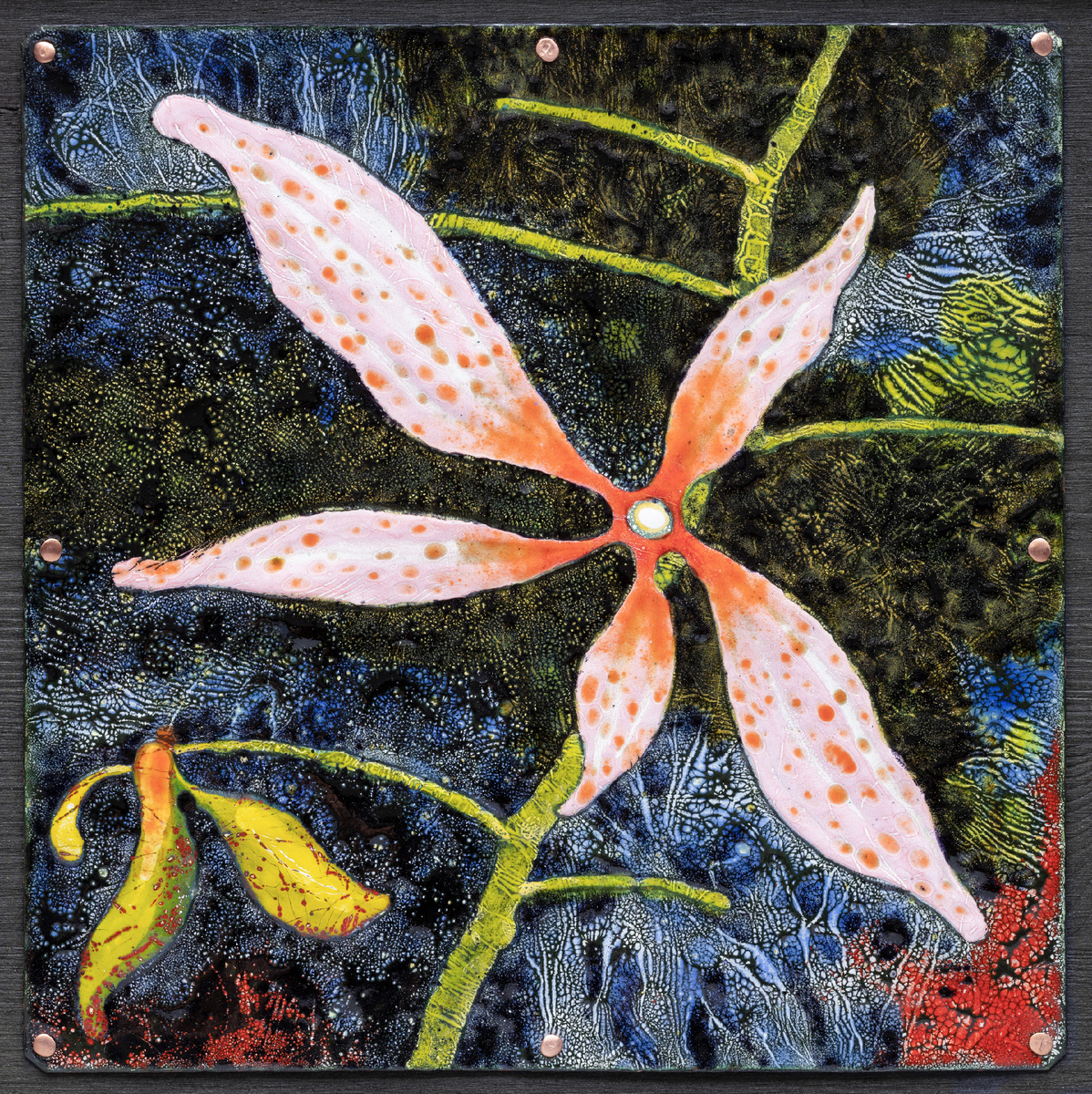 Суслов Александр Васильевич. Триптих "Сибирские тропики" (Новокузнецк, 2024) / Медь, горячая эмаль