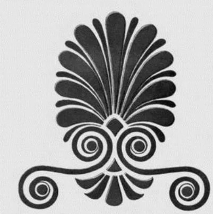 Пальметта повторяет листья пальмы предположительно возник в Древнем Египте