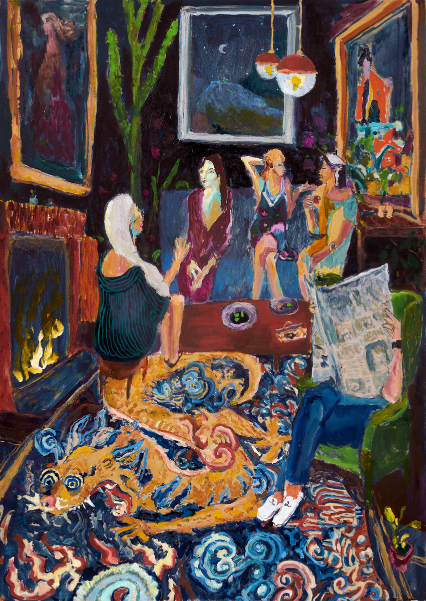 Смешение у ручья, 2023, 55"x39", масло на холсте