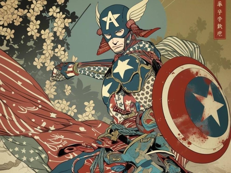    Нейросеть отправила супергероев Marvel в картины средневековой Японии