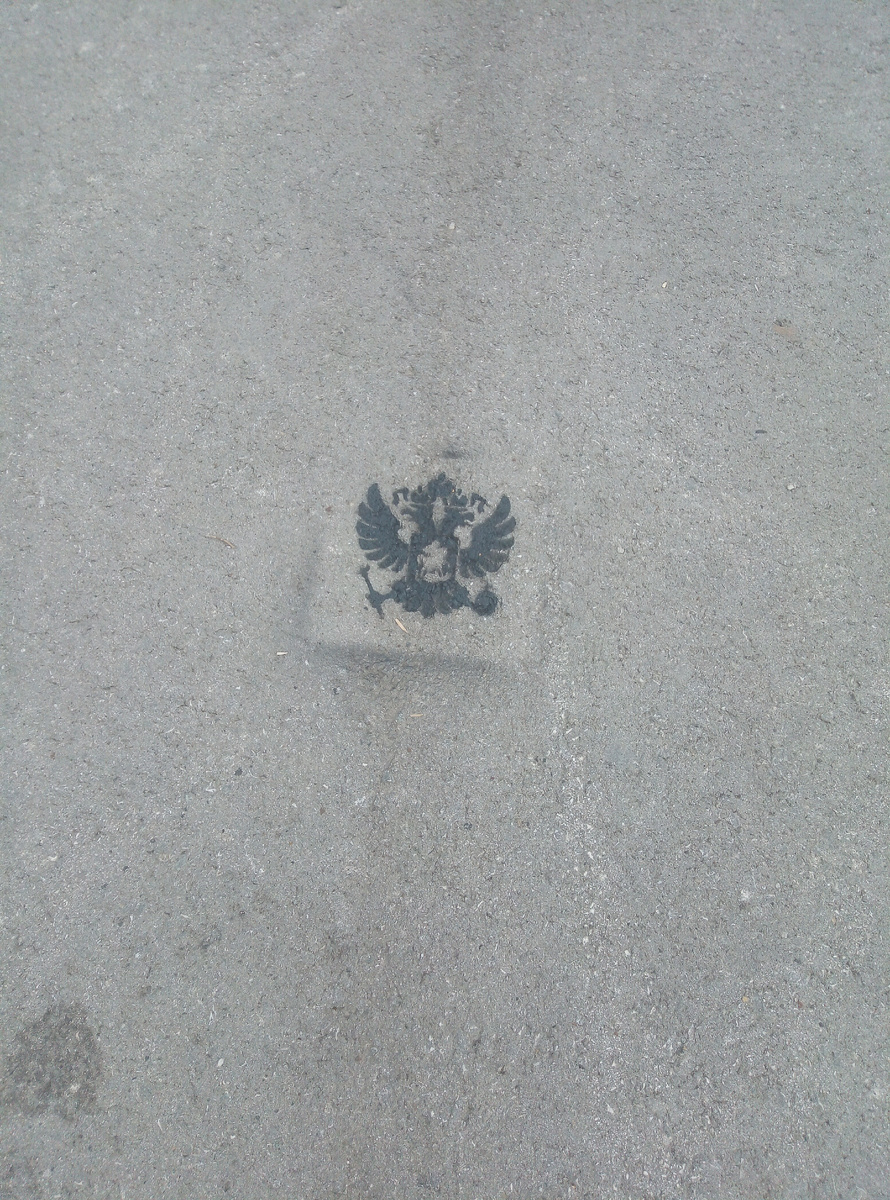 Нарисовали флаг Российской Федерации на асфальте