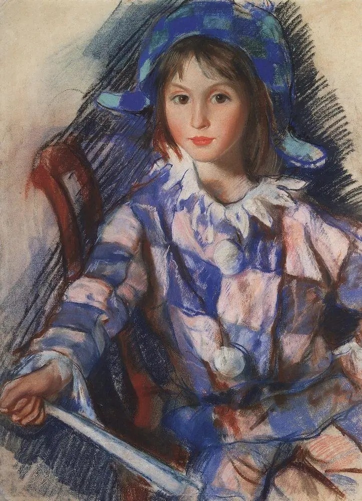 Зинаида Серебрякова. Портрет Таты в костюме Арлекина. 1921. Источник изображения: arthive.com