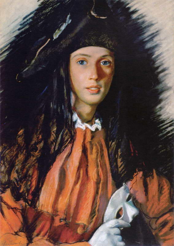 Зинаида Серебрякова. Портрет Д. Д. Бушена в маскарадном костюме. 1922. Источник изображения: rabinovichgallery.com