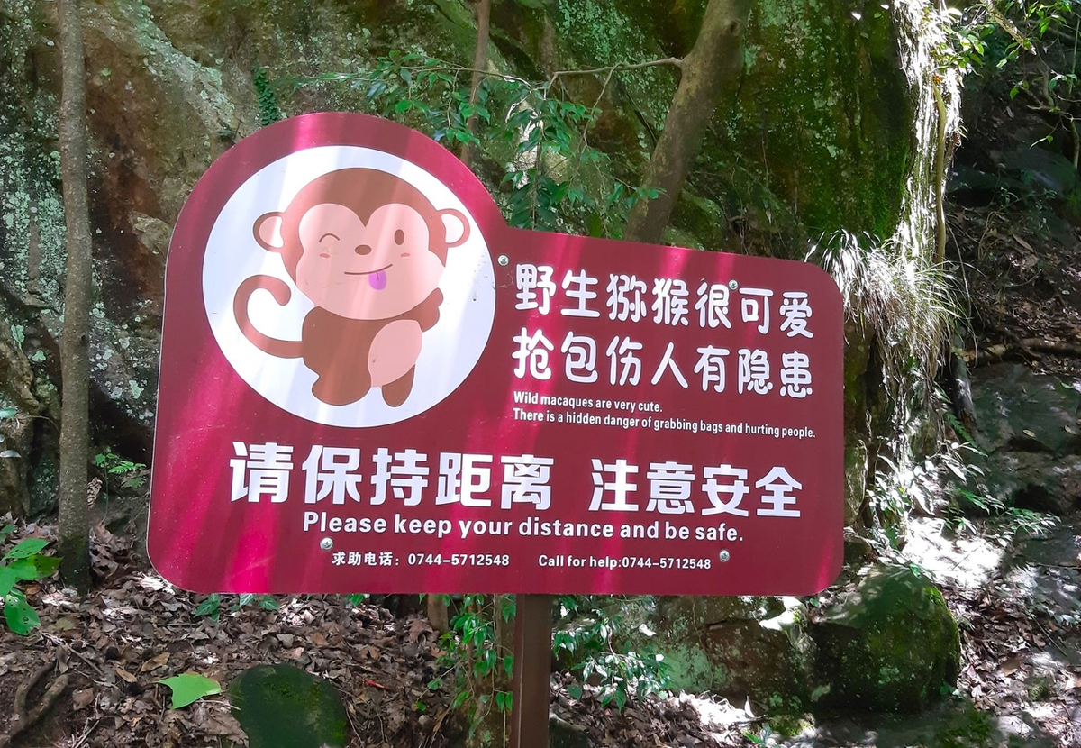 Предостерегающая табличка в парке.