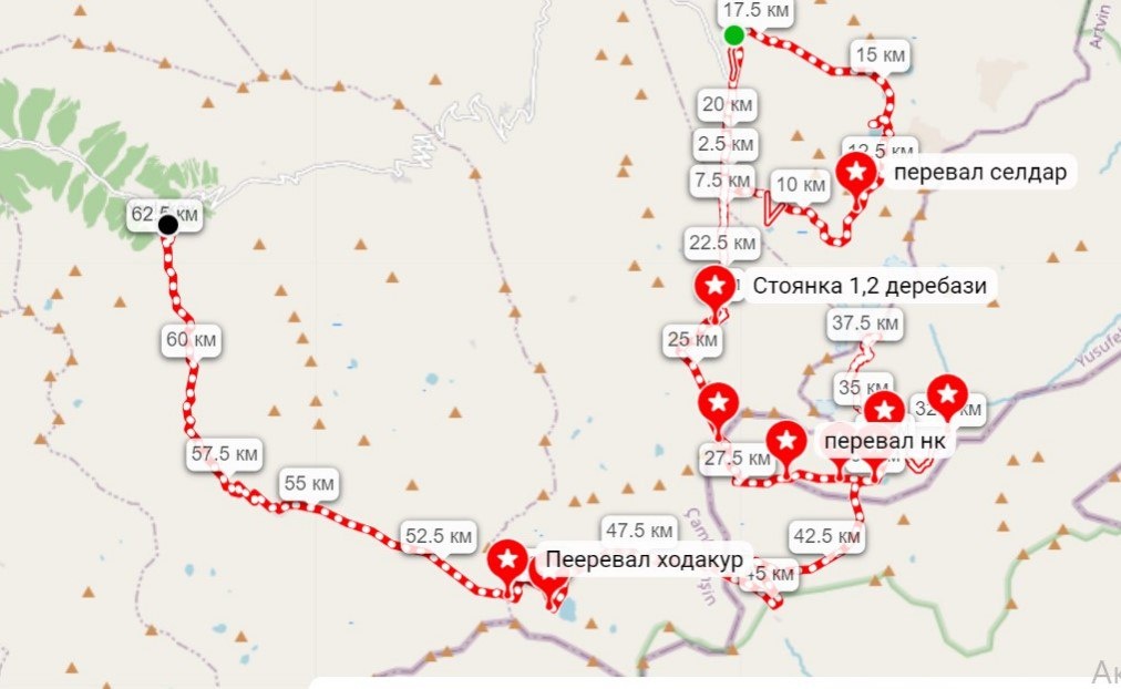 Предполагаемая нитка маршрута