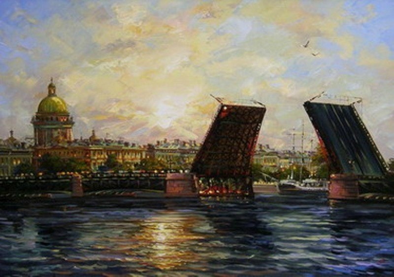 Развод моста. Художник: Владимир Иванович Ременец