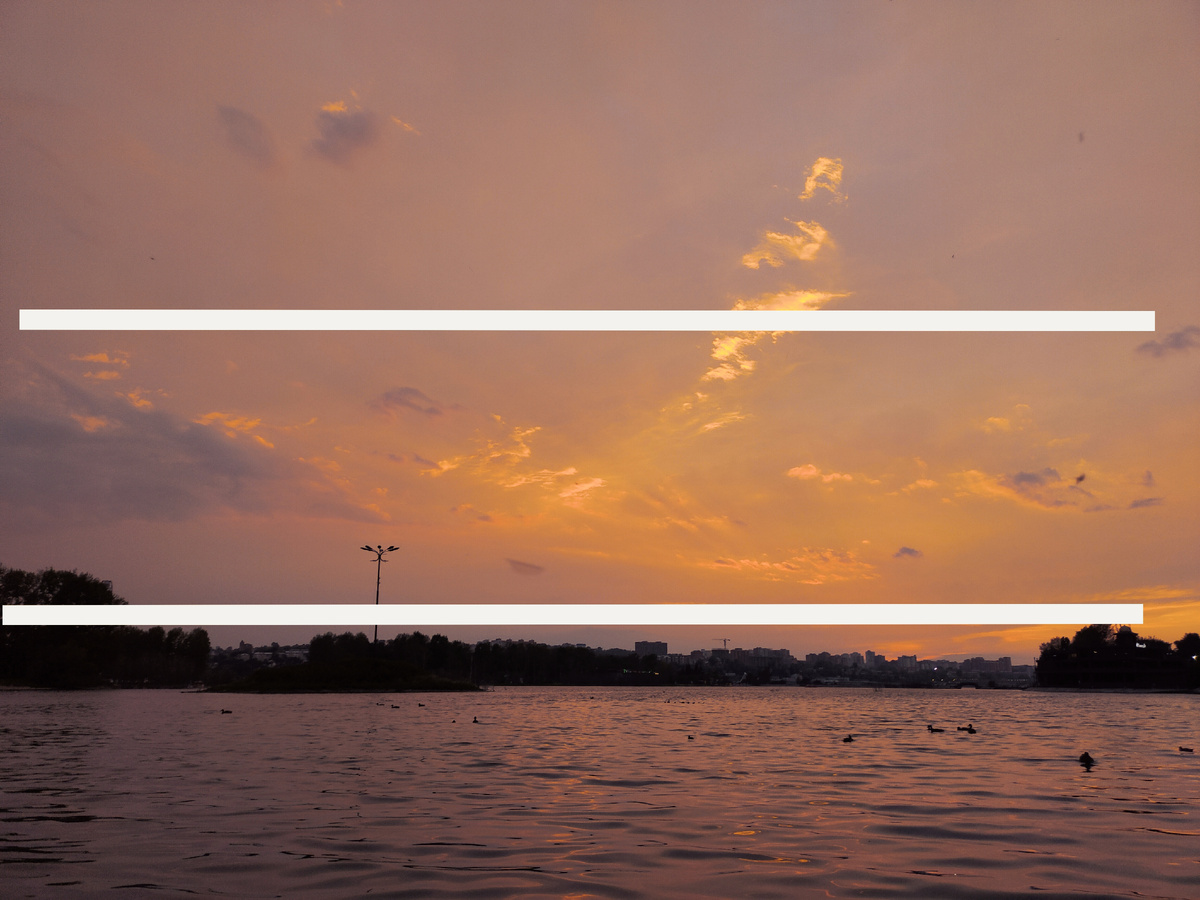 Линия горизонта на нижней трети кадра.