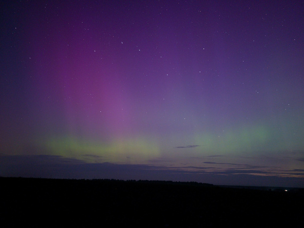   Жители Кировской области запечатлели северное сияние