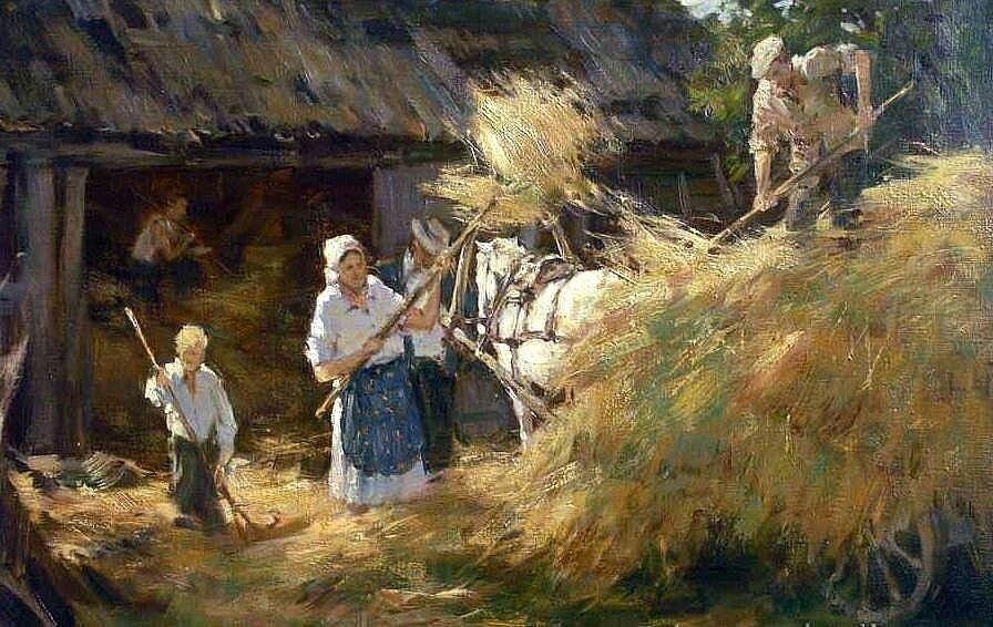Картина художника А.Пластова "Сенокос".