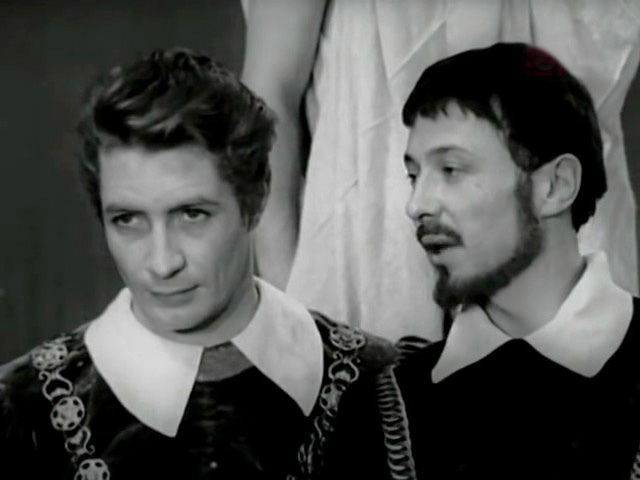 Ю. Каморный и Олег Даль в спектакле "Два веронца", 1971 год