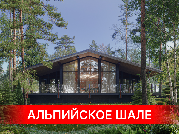 Проект загородного одноэтажного дома "Альпийское шале" компании NATURI