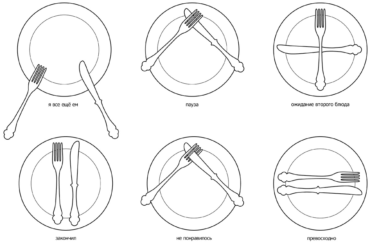 Как правильно положить приборы на стол