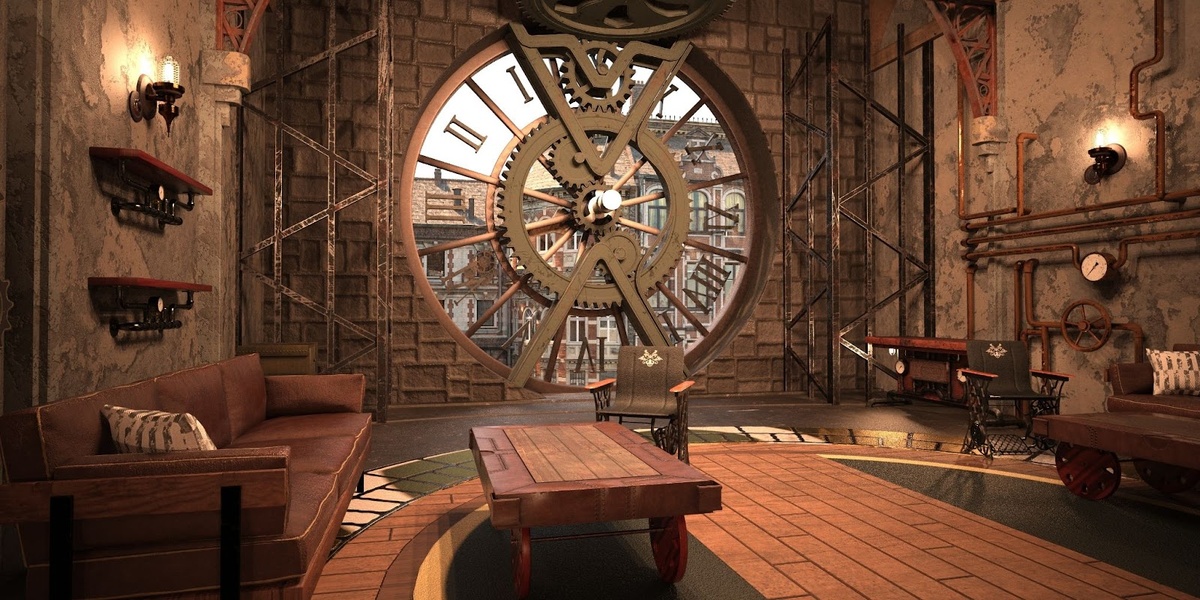 Классическое оформление пространства в стиле стимпанк. Источник: Shutterstock