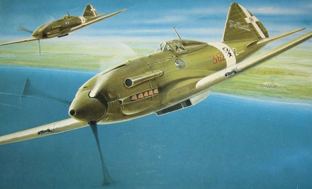 арт о паре Re.2001 в небе Второй Мировой 