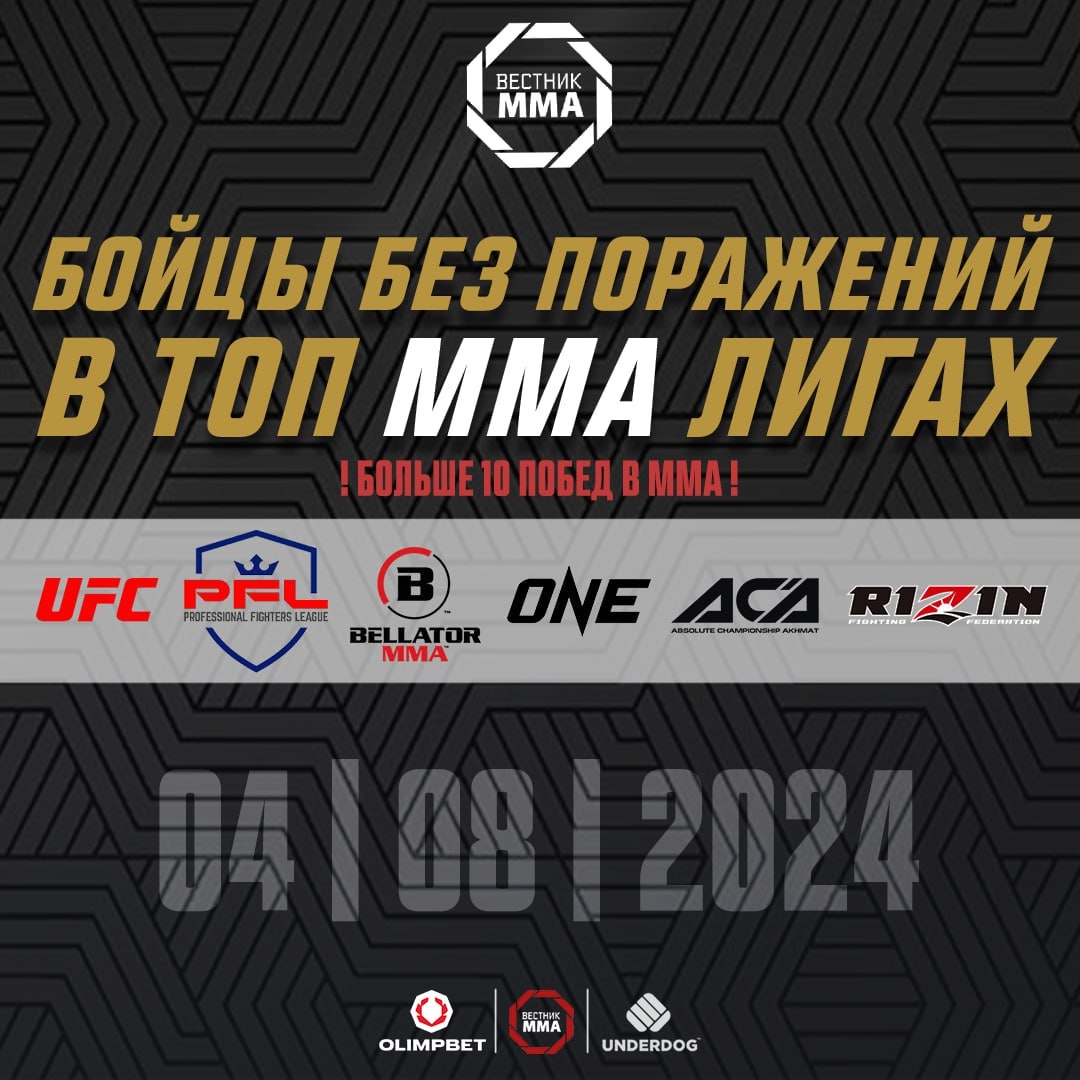 Непобежденные бойцы в ведущих MMA лигах
