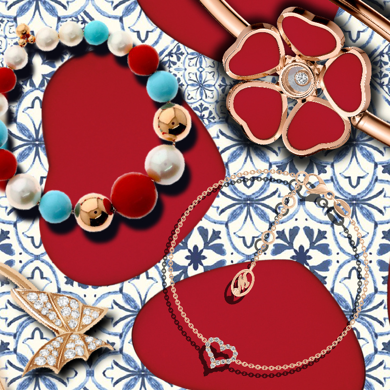 На фото: браслет Utopia Perlage, браслет Chopard Happy Flower, браслет Mercury Classic и браслет Stephen Webster Fly By Night
