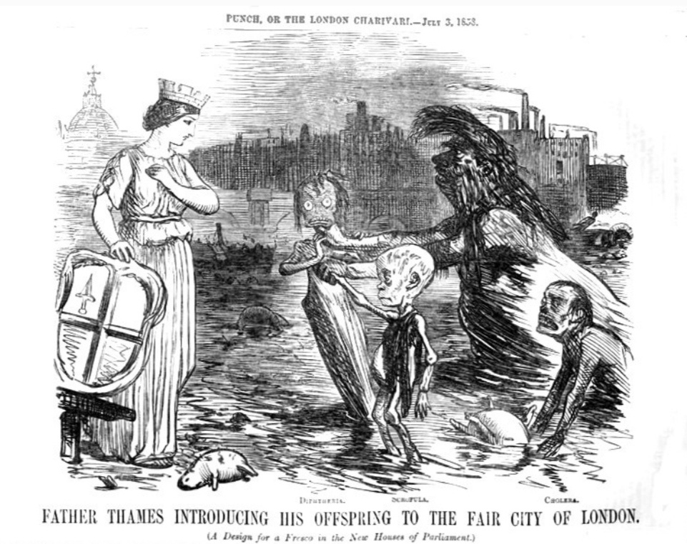 Три отпрыска Папочки-Темзы: холера, дифтерия, золотуха.  PS: Почему Темза - папочка? Она же? 