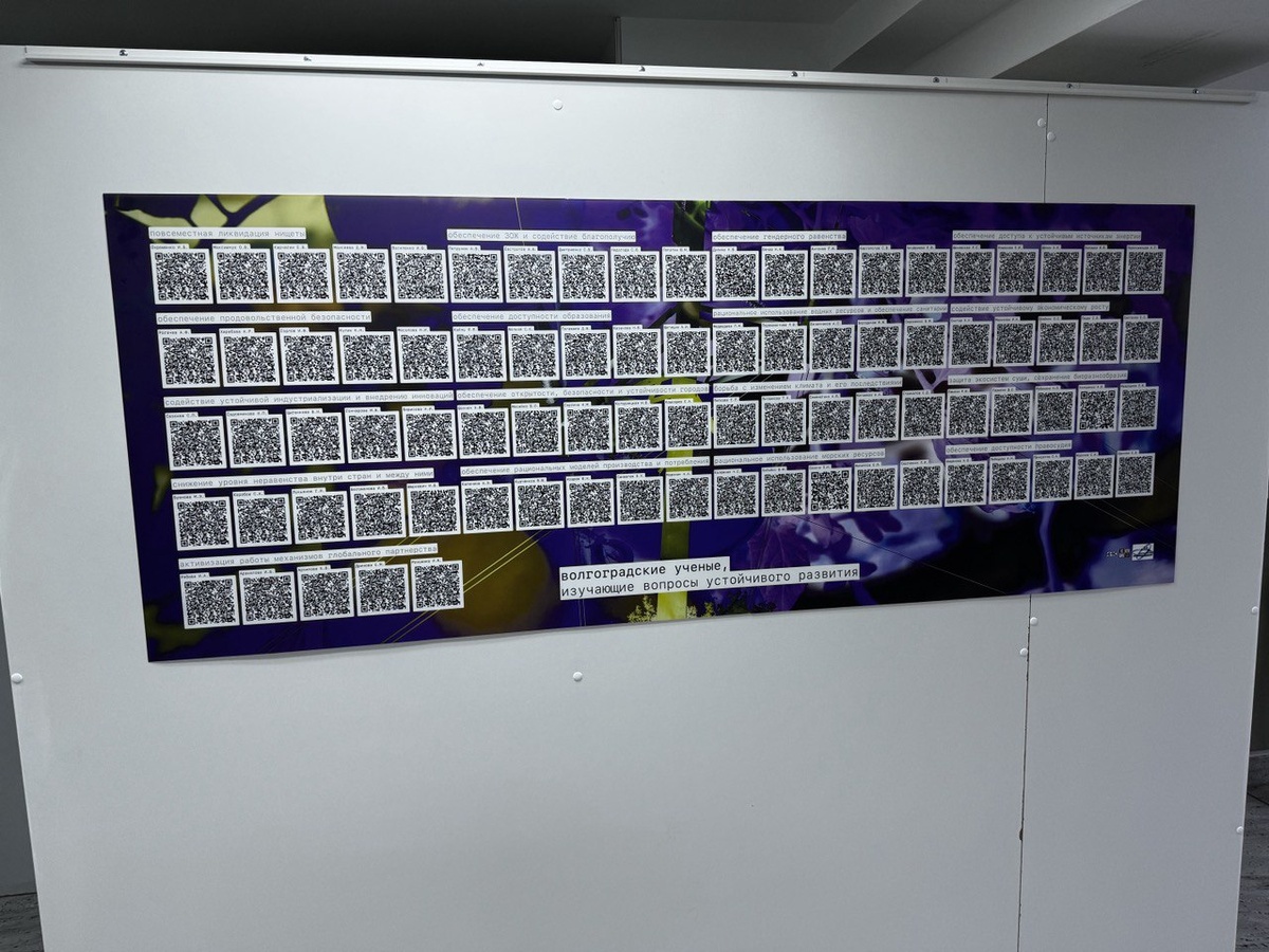 Специальный стенд на выставке посвящен проработке вопросов устойчивого развития в публикациях волгоградских ученых.