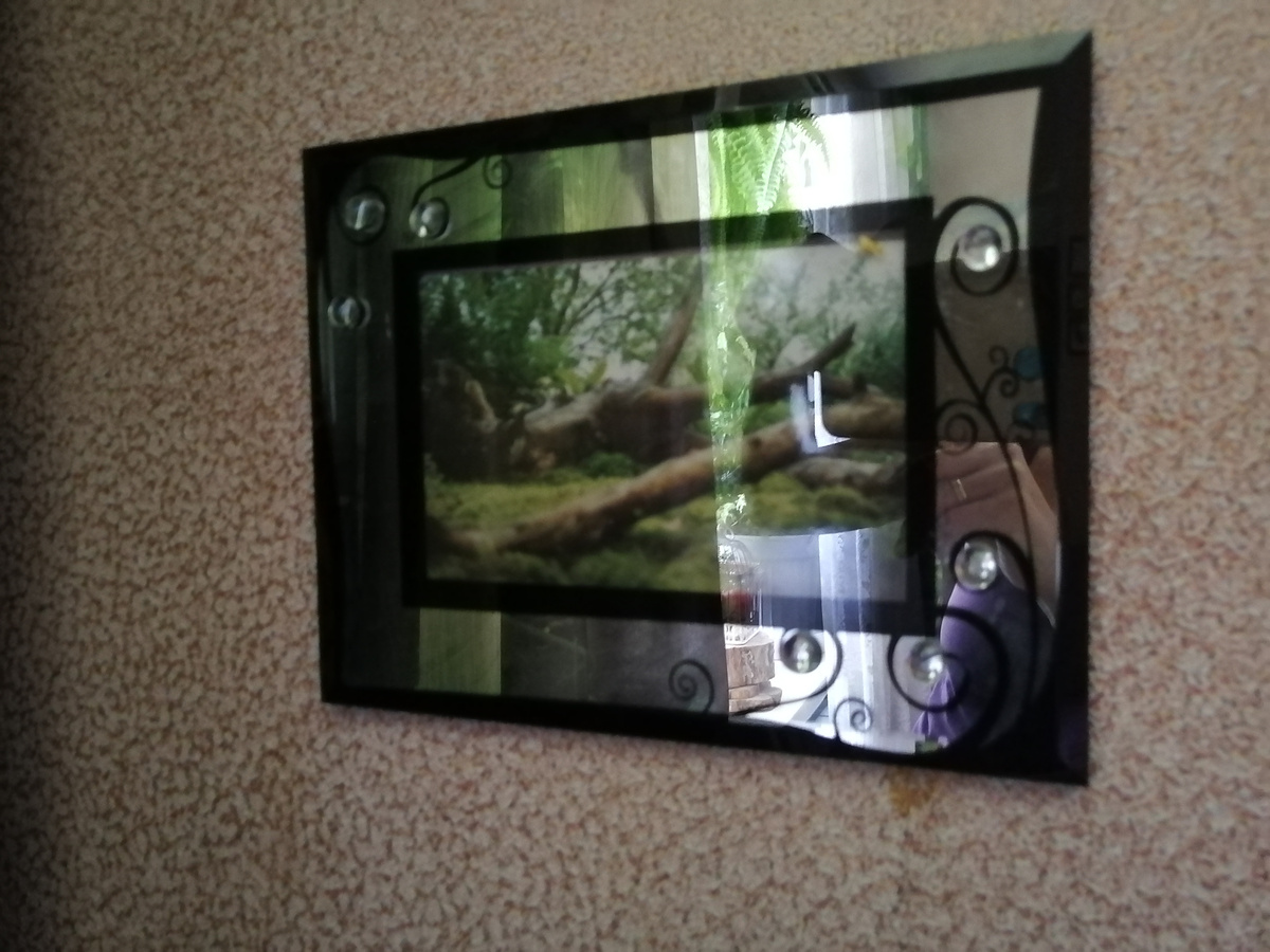 Картинка там не просто так, пришлось подклеивать обои. Кот оторвал огромный кусок!