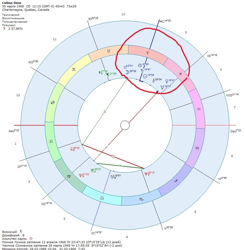 Натальная карта Селин