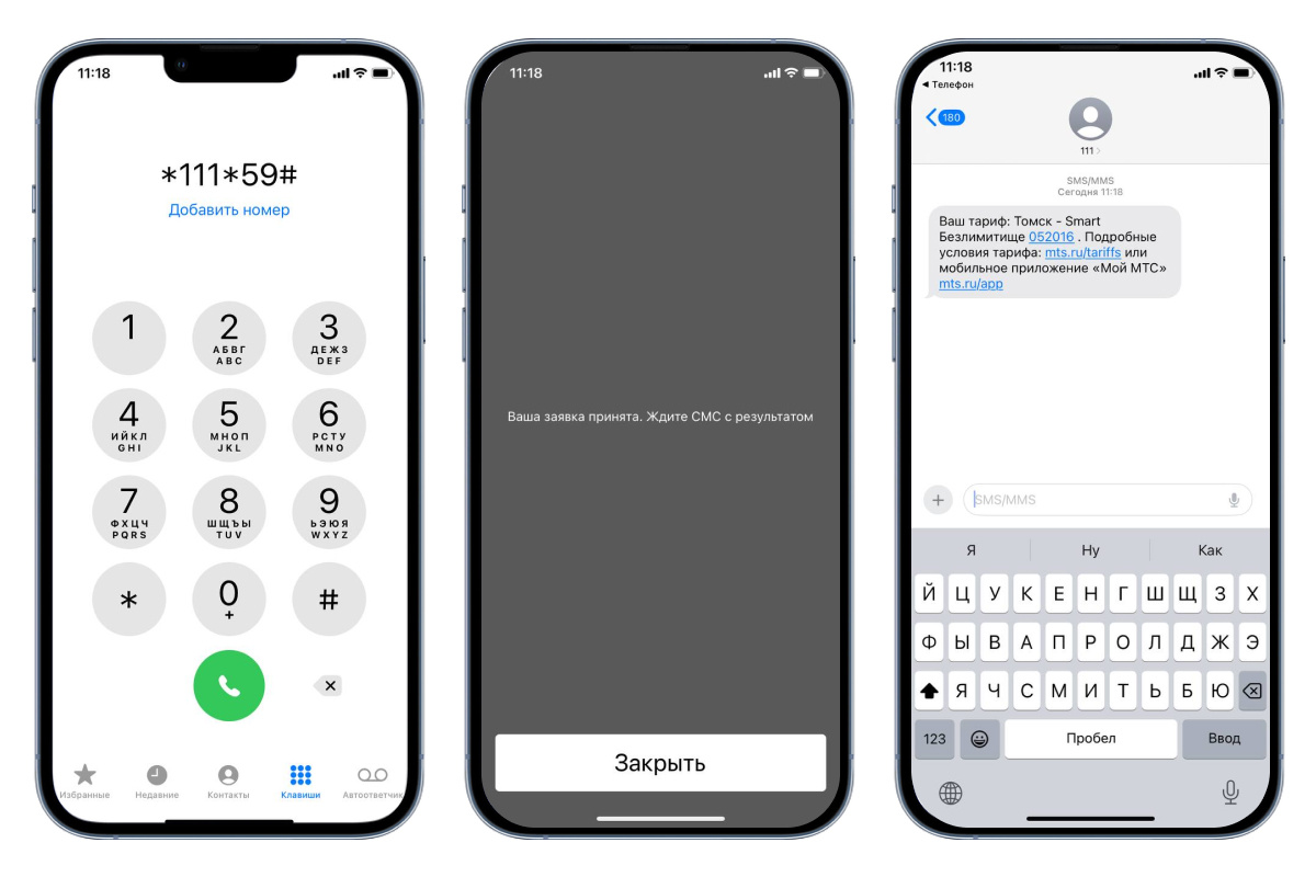    Ответ придет сообщением, в котором будет ссылка на сайт с подробным описанием услуг. Источник: вызов команды на iOS