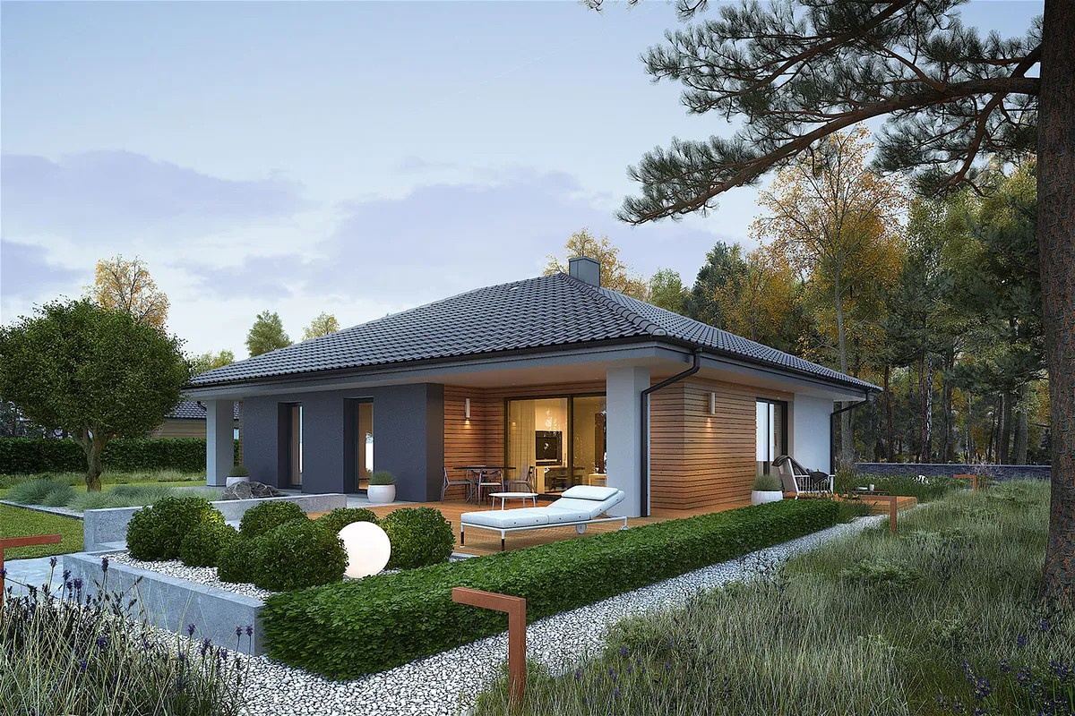 Одноэтажный дом из блоков "Нэшвилл"