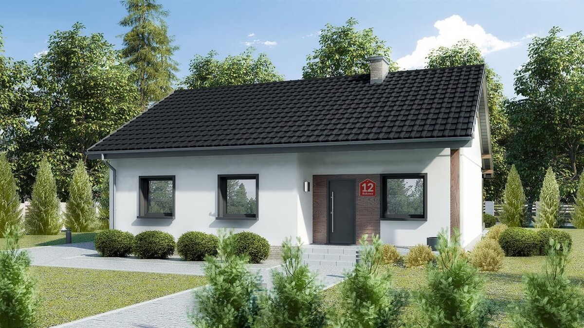 Одноэтажный дом из блоков "Стокгольм"