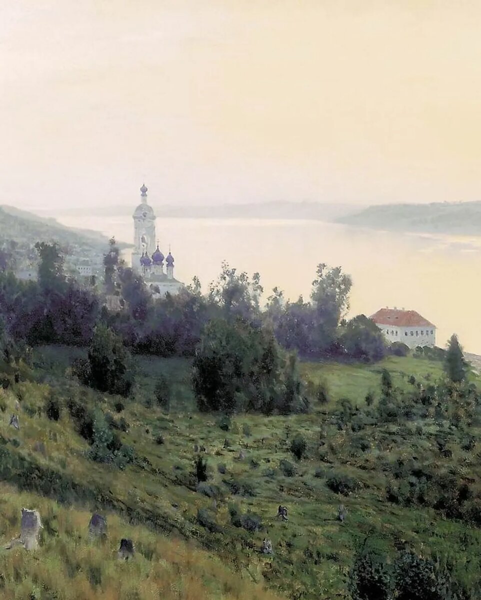 Исаак Левитан. Вечер. Золотой Плёс (фрагмент). 1889. Государственная Третьяковская галерея, Москва