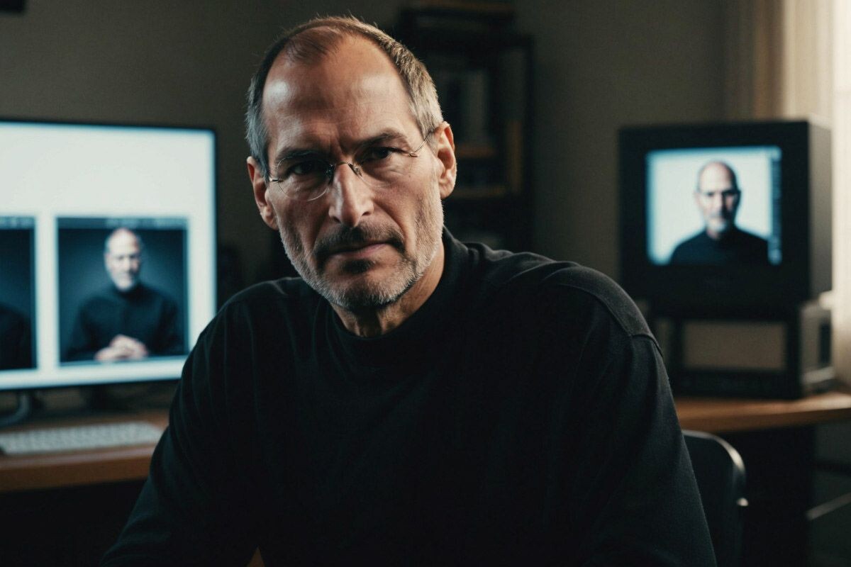 Стив Джобс стал легендой при жизни. Он сам создал эту легенду, продумав личный бренд до мелочей. Источник: нейросеть📷
