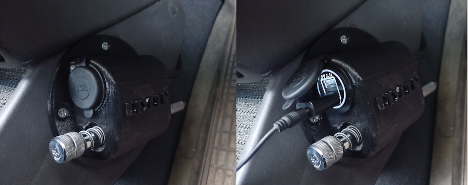 Еще одна USB розетка в ногах переднего пассажира