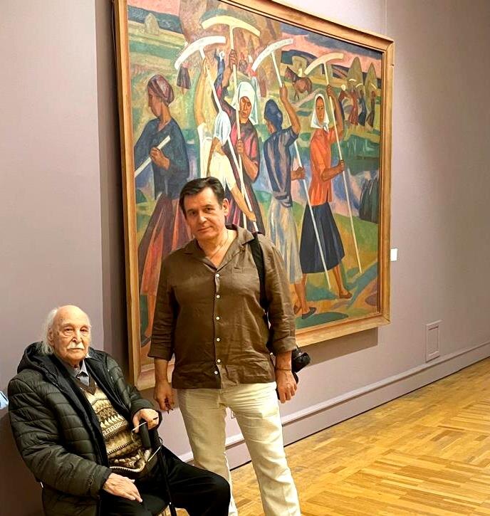 Художник В.И.Иванов и учредитель Музея Актуального Реализма В.В.Вавилин на юбилейной выставке живописца в Третьяковской галерее, август 2024 г.