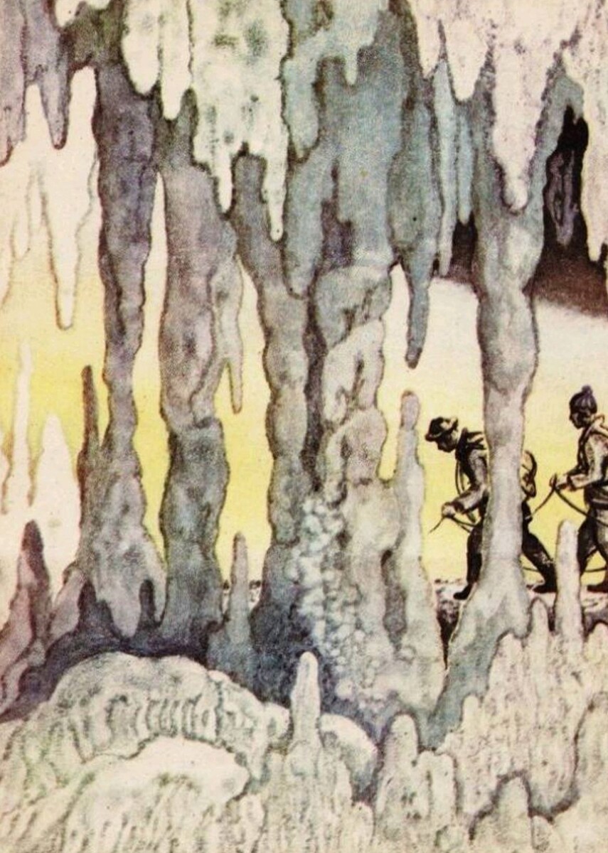 Иллюстрация из книги Н. Сладкова "Под каменным сводом "