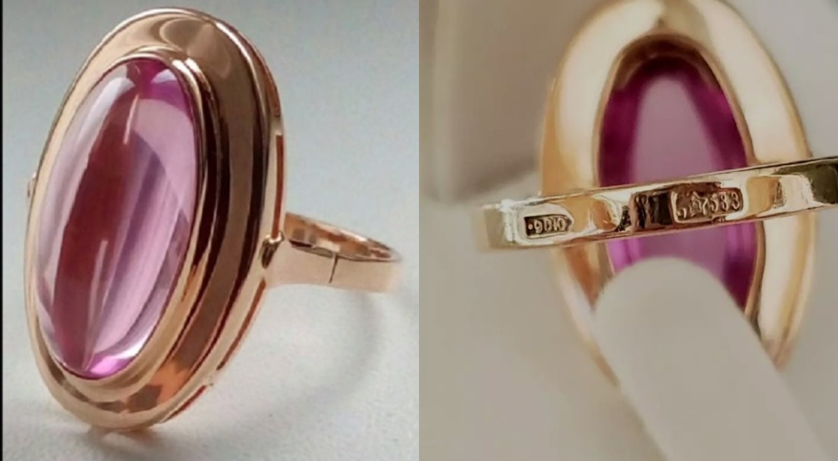 Кольцо из золота 583 пробы Одесского ювелирного завода 1989 год