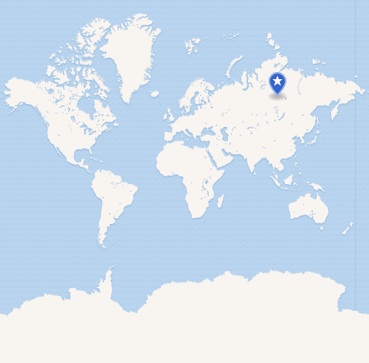 Среднесибирское плоскогорье на карте мира