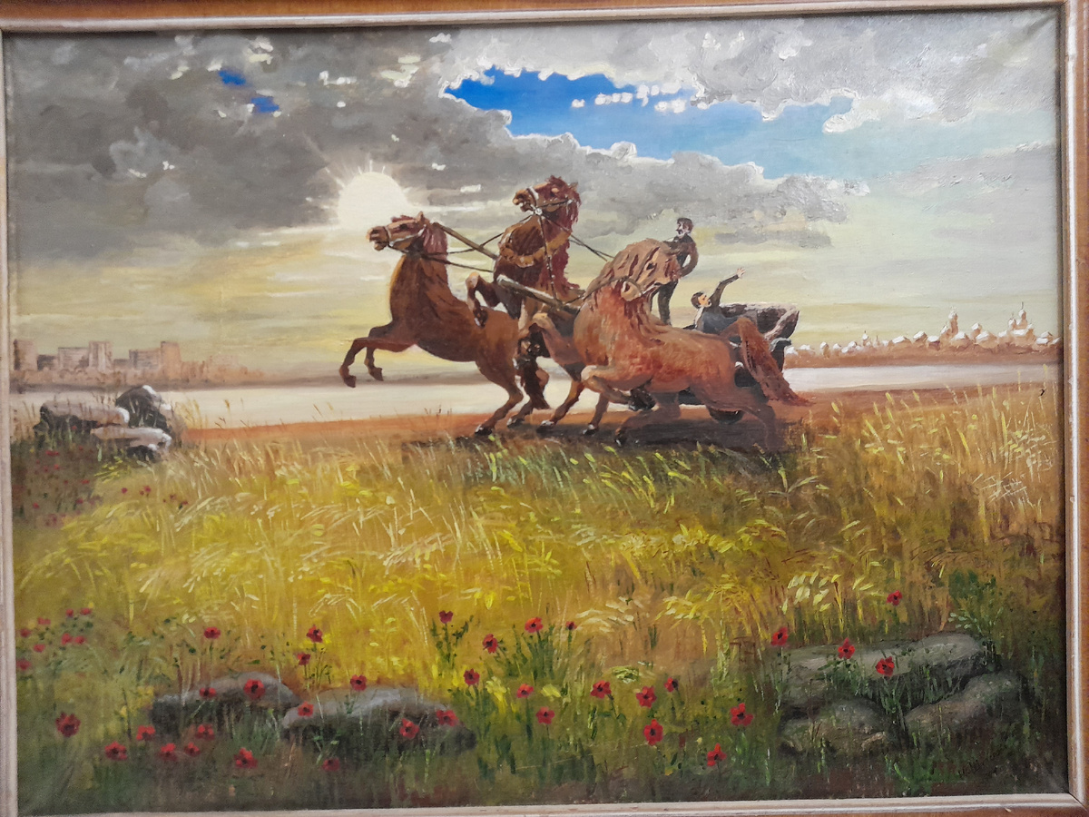 Ю. Шулепова. Русь-тройка. 1991 г. Холст, масло