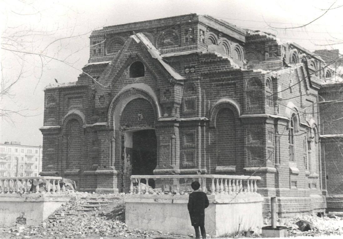 Снос Смоленско-Седмиозерской церкви. 1973.