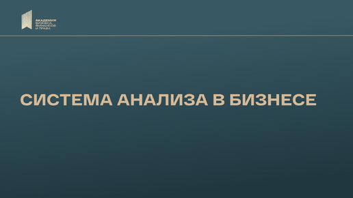 Система анализа в бизнесе