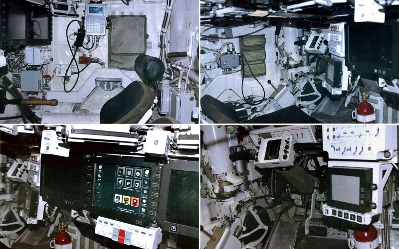 На фото: танк Т-14 "Армата". Вид изнутри кабины.