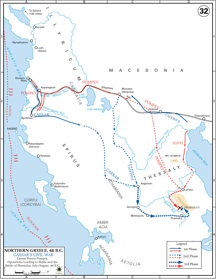  Переход Цезаря и Помпея от Диррахия к Фарсалу