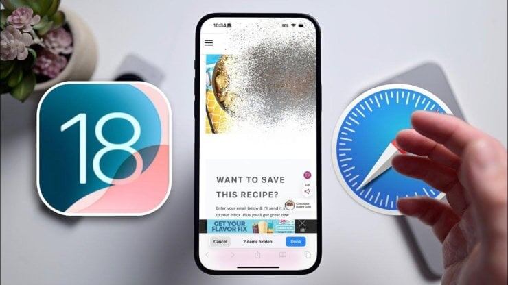   Новая функция в Сафари на iPhone позволяет отключать любые элементы на веб-странице. Изображение: youtube.com