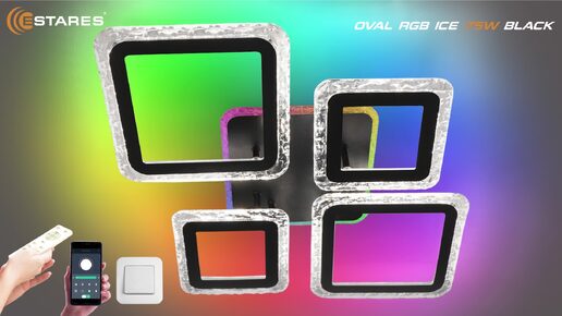 OVAL DOUBLE RGB 70W Белый, потолочный светодиодный светильник - люстра с пультом