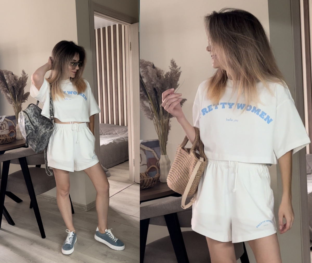 костюм в бело-голубых тонах