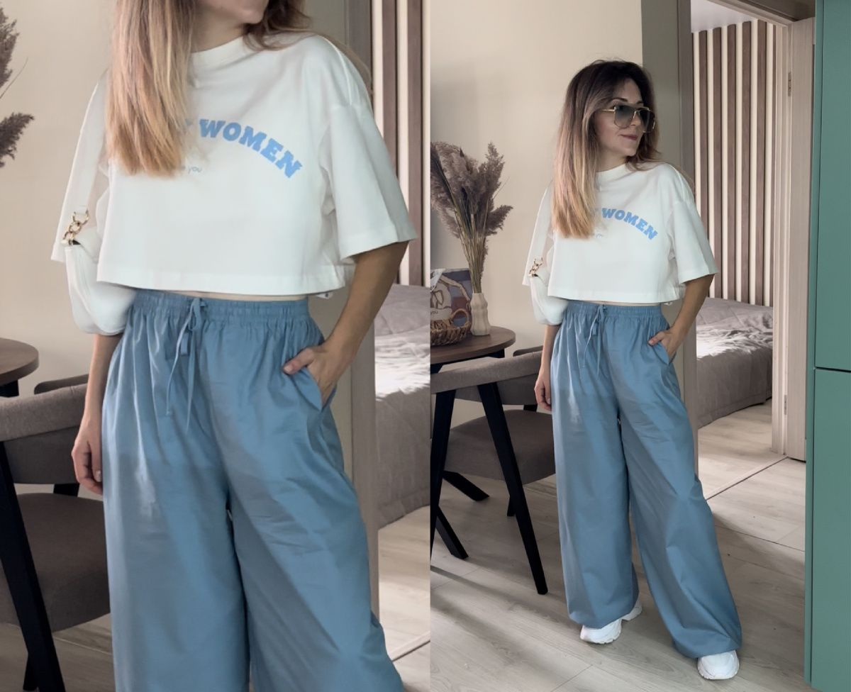 голубые брюки