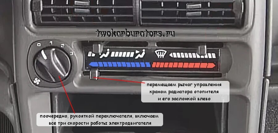 Переключатель скоростей электродвигателя отопителя салона автомобиля (печки)