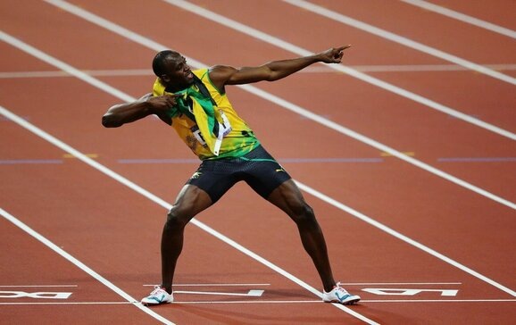 Празднование Усейна Болта на олимпиаде